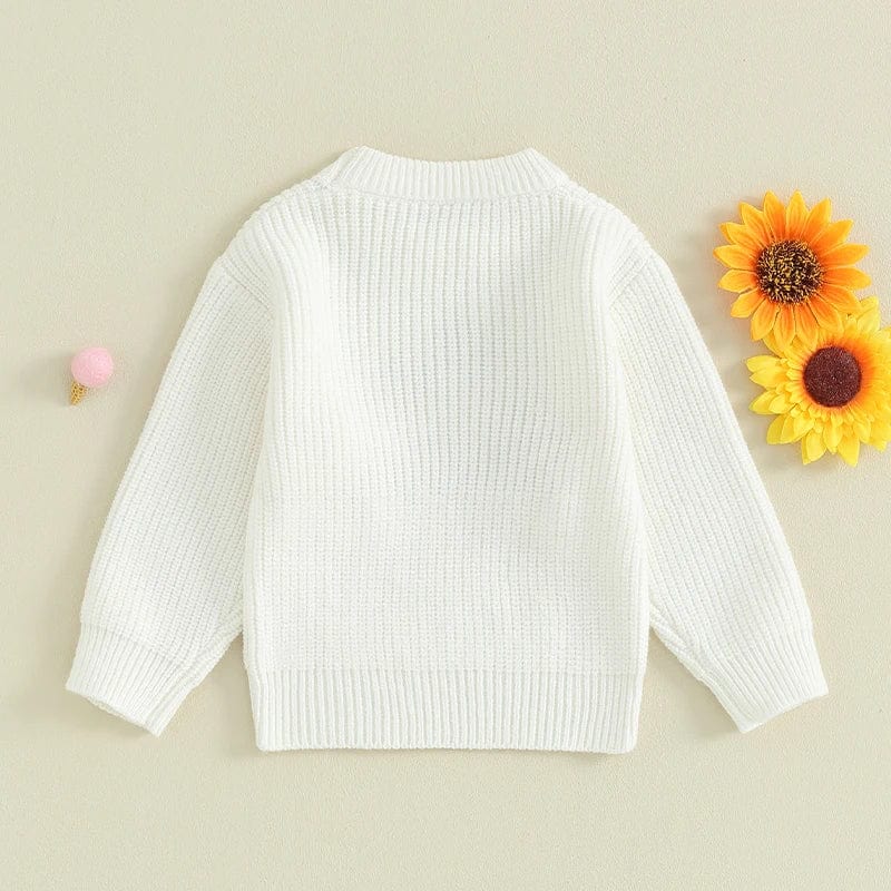 Eleganza Italiana 0-4Y Spring Autumn Kids Baby Girls Warm Sweaters Letter Embroidery Knitted Loose O-neck Long Sleeve Sweater Jumpers Tops Clothes Streetwear high fashion shein amazon temu target Walmart online