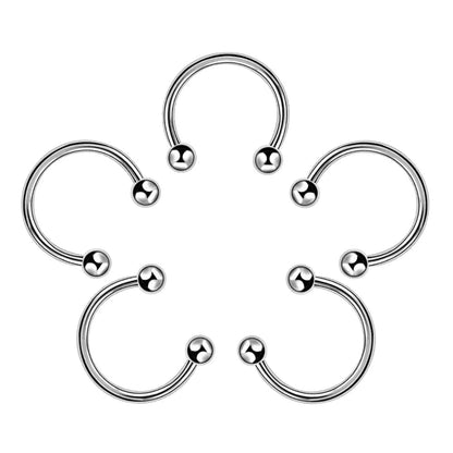 Eleganza Italiana 1/5/Pack Stainless Steel Septum Piercing Nose Ring Cartilage Earrings For Women Men Body Jewelry Punk Accessories Streetwear high fashion shein amazon temu target Walmart online