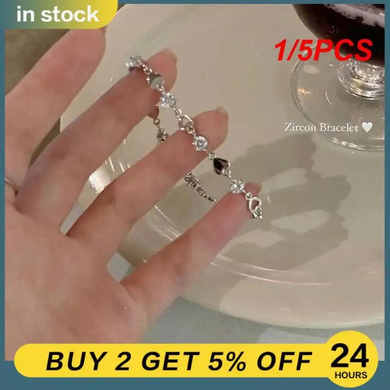 Eleganza Italiana 1/5PCS Beautiful Glittering Hollow Heart Bracelet Comfortable To Wear Party Jewelry Fashionable Streetwear high fashion shein amazon temu target Walmart online