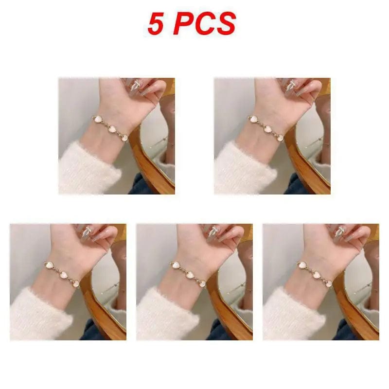 Eleganza Italiana 1/5PCS Beautiful Glittering Hollow Heart Bracelet Comfortable To Wear Party Jewelry Fashionable Streetwear high fashion shein amazon temu target Walmart online