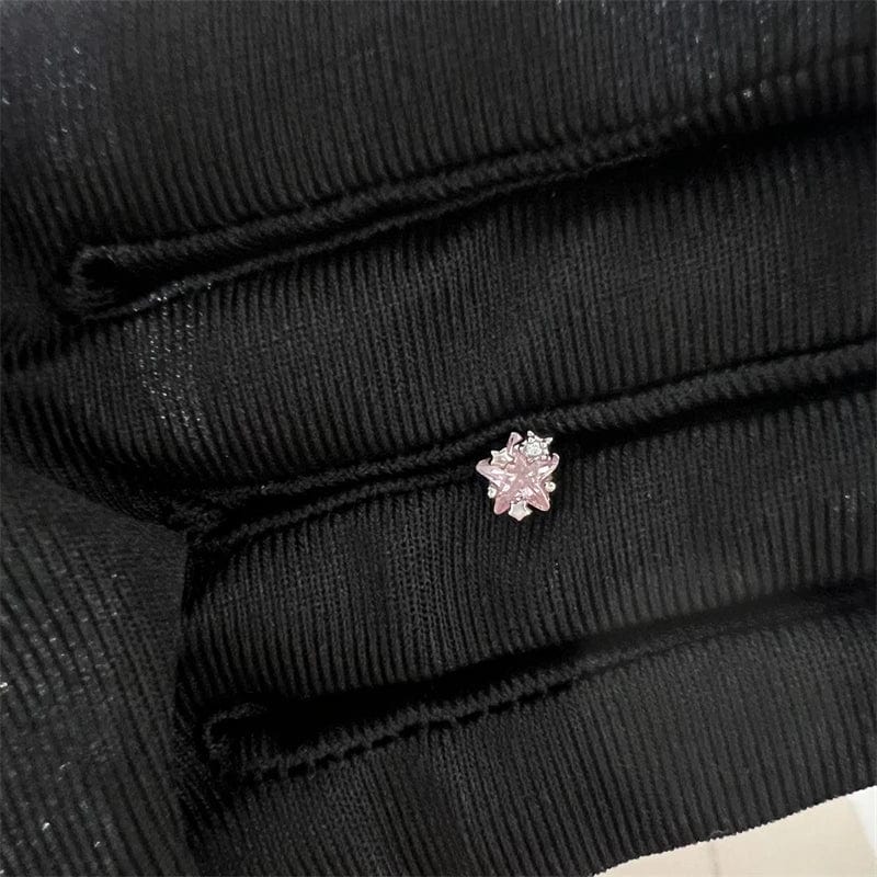 Eleganza Italiana 1 PCS New Fashion Cute Pink Zircon Crystal  Ear Bone Nail 316L Medical Titanium Steel Earrings for Women Y2K Punk Jewelry Streetwear high fashion shein amazon temu target Walmart online