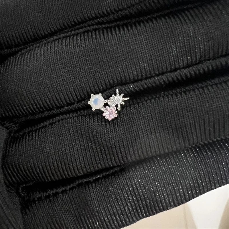 Eleganza Italiana 1 PCS New Fashion Cute Pink Zircon Crystal  Ear Bone Nail 316L Medical Titanium Steel Earrings for Women Y2K Punk Jewelry Streetwear high fashion shein amazon temu target Walmart online