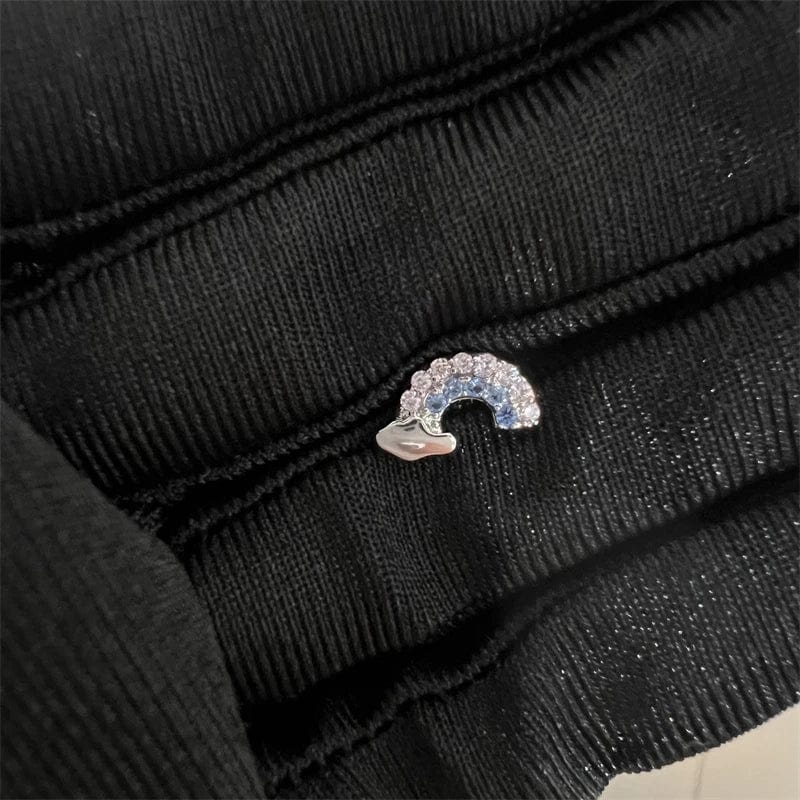 Eleganza Italiana 1 PCS New Fashion Cute Pink Zircon Crystal  Ear Bone Nail 316L Medical Titanium Steel Earrings for Women Y2K Punk Jewelry Streetwear high fashion shein amazon temu target Walmart online