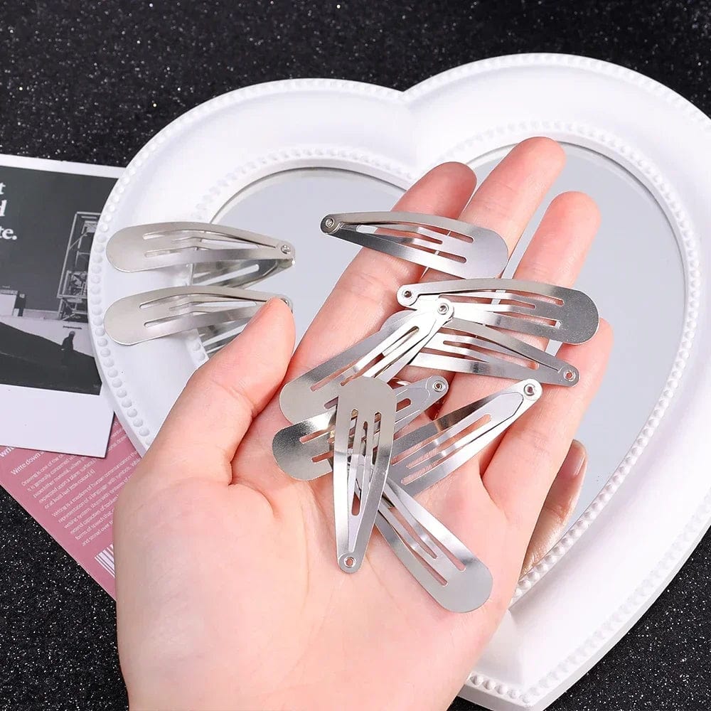 Eleganza Italiana 10-50pcs Simple Silver Hair Clips BB Snap Hairpins Base for DIY Handmade Barrettes Y2K Women Girls Styling Tools Accessories Streetwear high fashion shein amazon temu target Walmart online