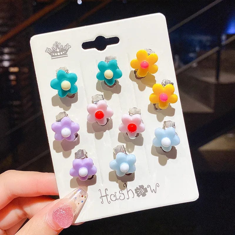 Eleganza Italiana 10 piece cute cartoon children animal fruit plant earrings Ear clip can be worn without ear piercings girls holiday gift jewelry Streetwear high fashion shein amazon temu target Walmart online