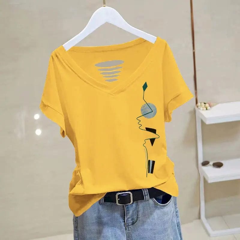 Eleganza Italiana 100% Cotton T-shirts Women Exposed Collarbone Desgin Short Sleeve Tops 2023 Summer Trend Thin T Shirt Korean V-neck Tshirt Y2k Streetwear high fashion shein amazon temu target Walmart online