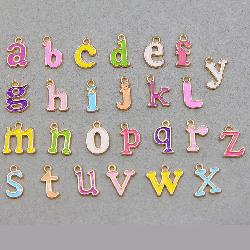 Eleganza Italiana 10pcs 10mm English Alphabet Pendant Enamel Charms Initial Letter Pendants For Jewelry Making Handmade DIY Bracelet Earrings Streetwear high fashion shein amazon temu target Walmart online