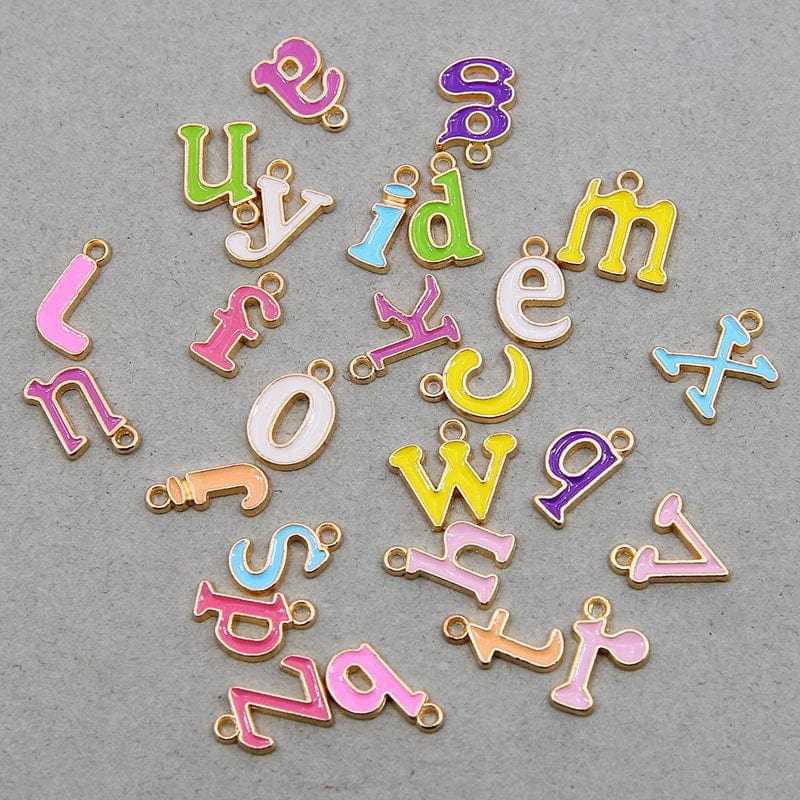 Eleganza Italiana 10pcs 10mm English Alphabet Pendant Enamel Charms Initial Letter Pendants For Jewelry Making Handmade DIY Bracelet Earrings Streetwear high fashion shein amazon temu target Walmart online