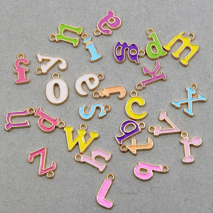 Eleganza Italiana 10pcs 10mm English Alphabet Pendant Enamel Charms Initial Letter Pendants For Jewelry Making Handmade DIY Bracelet Earrings Streetwear high fashion shein amazon temu target Walmart online