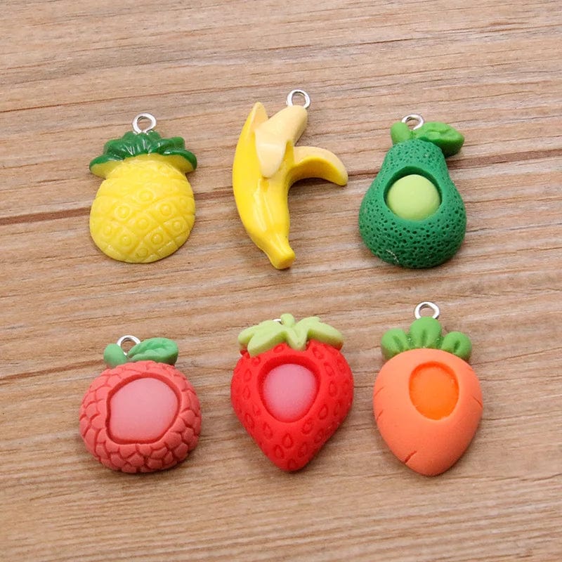 Eleganza Italiana 10Pcs 27 Styles Mix Fruit Animals Flowers Sieve Resin Earring Charms Diy Findings Keychain Bracelets Pendant For Jewelry Making Streetwear high fashion shein amazon temu target Walmart online