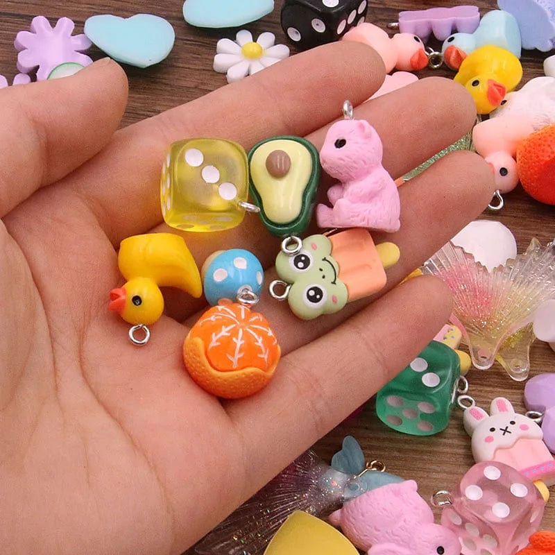 Eleganza Italiana 10Pcs 27 Styles Mix Fruit Animals Flowers Sieve Resin Earring Charms Diy Findings Keychain Bracelets Pendant For Jewelry Making Streetwear high fashion shein amazon temu target Walmart online