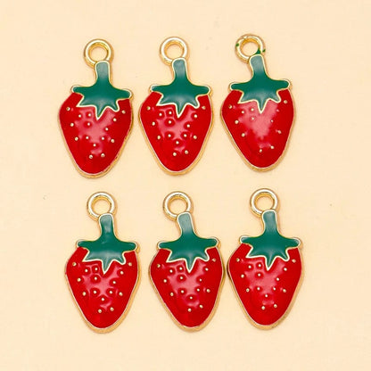 Eleganza Italiana 10Pcs 5 Styles Fruit Cherry Enamel Charms for Diy Earrings Pendant Bracelet Necklace Cute Jewelry Making Accessories Supplies Streetwear high fashion shein amazon temu target Walmart online