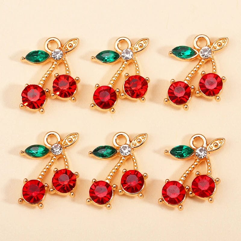 Eleganza Italiana 10Pcs 5 Styles Fruit Cherry Enamel Charms for Diy Earrings Pendant Bracelet Necklace Cute Jewelry Making Accessories Supplies Streetwear high fashion shein amazon temu target Walmart online