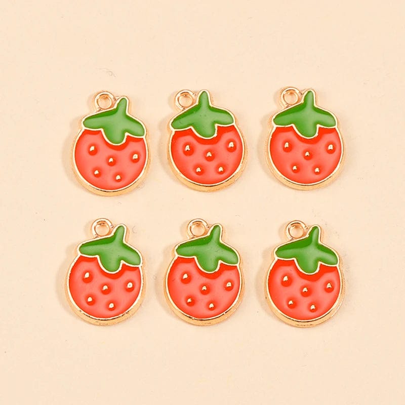 Eleganza Italiana 10Pcs 5 Styles Fruit Cherry Enamel Charms for Diy Earrings Pendant Bracelet Necklace Cute Jewelry Making Accessories Supplies Streetwear high fashion shein amazon temu target Walmart online