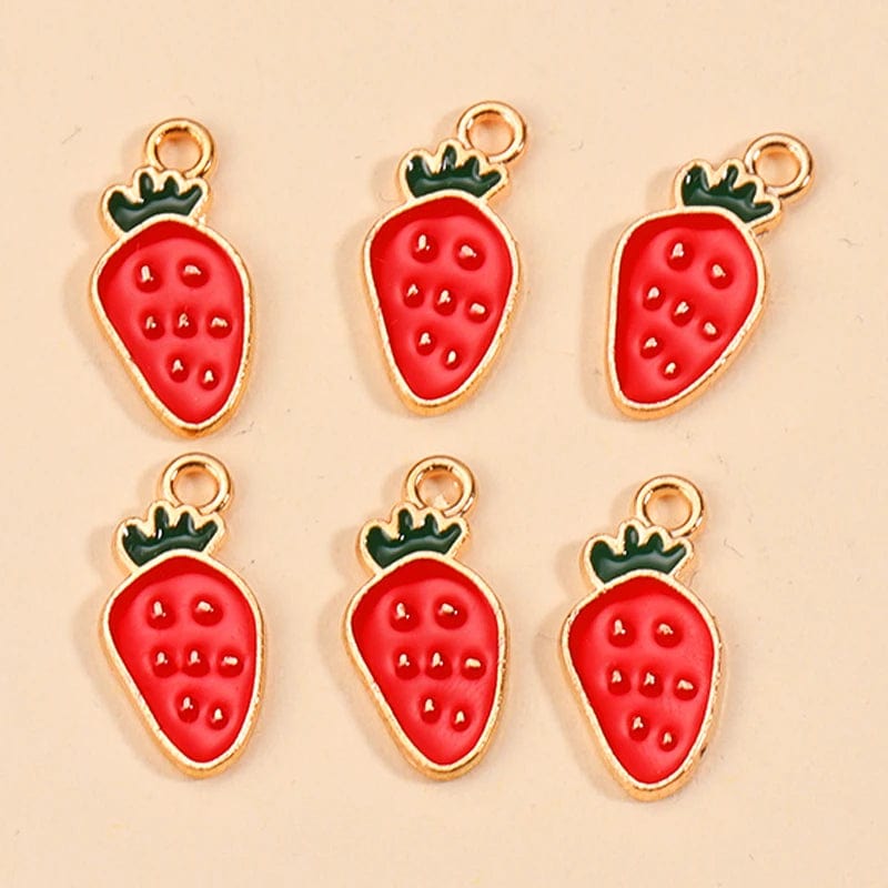 Eleganza Italiana 10Pcs 5 Styles Fruit Cherry Enamel Charms for Diy Earrings Pendant Bracelet Necklace Cute Jewelry Making Accessories Supplies Streetwear high fashion shein amazon temu target Walmart online