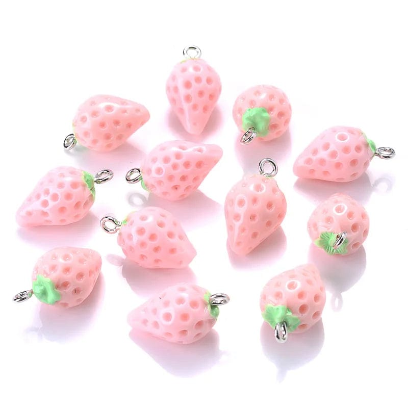 Eleganza Italiana 10Pcs Cute Red Acrylic Strawberry Apple Orange Mango Fruit Resin Pendants Charms for Jewelry Making Earrings Necklace Accessory Streetwear high fashion shein amazon temu target Walmart online