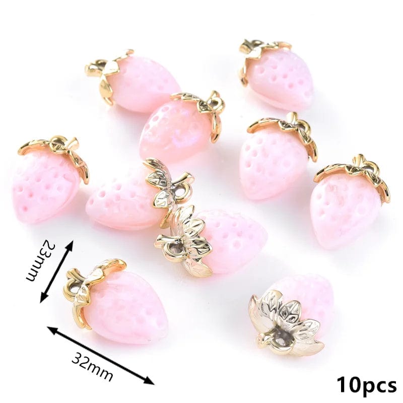 Eleganza Italiana 10Pcs Cute Red Acrylic Strawberry Apple Orange Mango Fruit Resin Pendants Charms for Jewelry Making Earrings Necklace Accessory Streetwear high fashion shein amazon temu target Walmart online