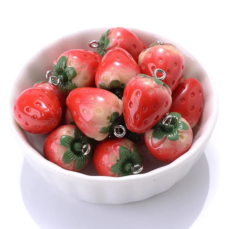 Eleganza Italiana 10Pcs Cute Red Acrylic Strawberry Apple Orange Mango Fruit Resin Pendants Charms for Jewelry Making Earrings Necklace Accessory Streetwear high fashion shein amazon temu target Walmart online