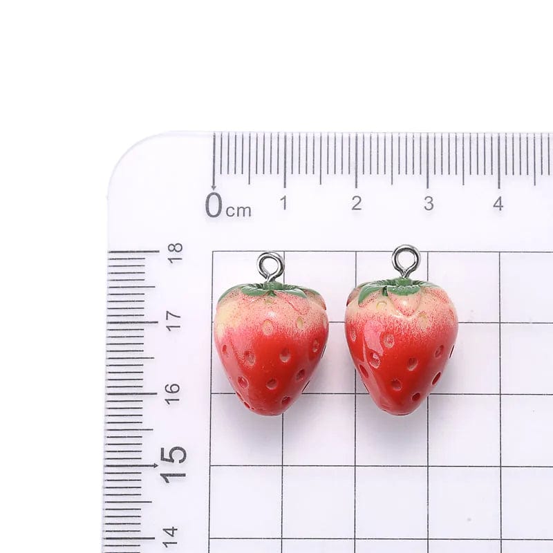 Eleganza Italiana 10Pcs Cute Red Acrylic Strawberry Apple Orange Mango Fruit Resin Pendants Charms for Jewelry Making Earrings Necklace Accessory Streetwear high fashion shein amazon temu target Walmart online