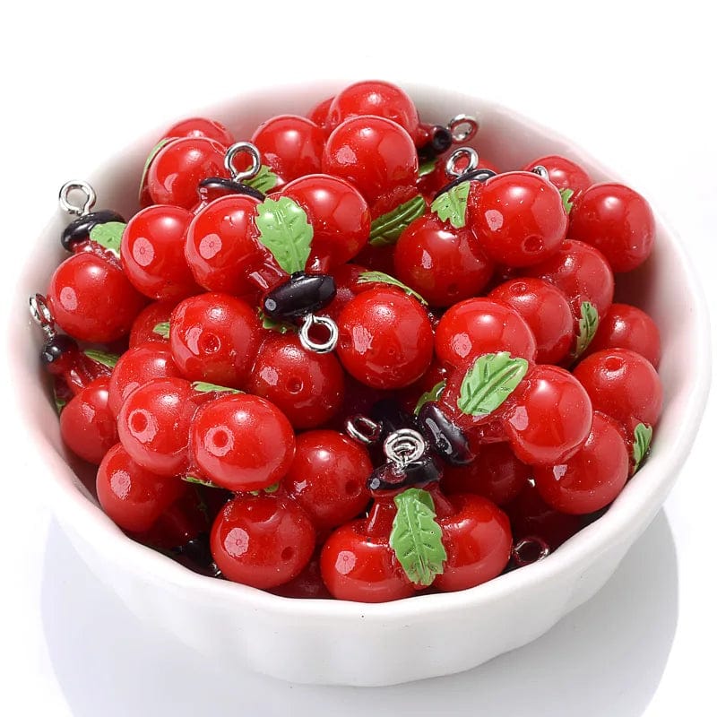 Eleganza Italiana 10Pcs Cute Red Acrylic Strawberry Apple Orange Mango Fruit Resin Pendants Charms for Jewelry Making Earrings Necklace Accessory Streetwear high fashion shein amazon temu target Walmart online