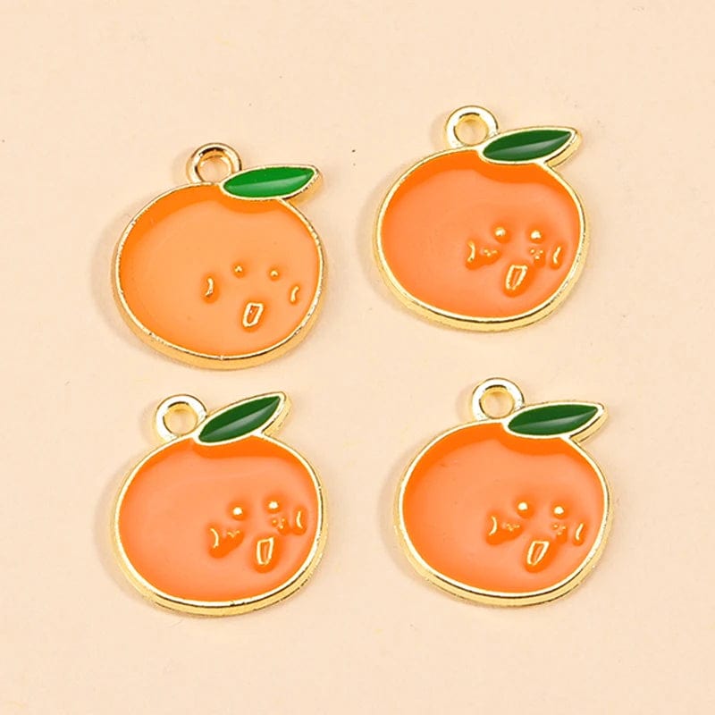 Eleganza Italiana 10Pcs Enamel Orange Charms for Earrings Pendants Necklaces Fruit Tangerine Charms Handmade DIY Jewelry Making Accessories Streetwear high fashion shein amazon temu target Walmart online