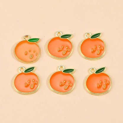 Eleganza Italiana 10Pcs Enamel Orange Charms for Earrings Pendants Necklaces Fruit Tangerine Charms Handmade DIY Jewelry Making Accessories Streetwear high fashion shein amazon temu target Walmart online