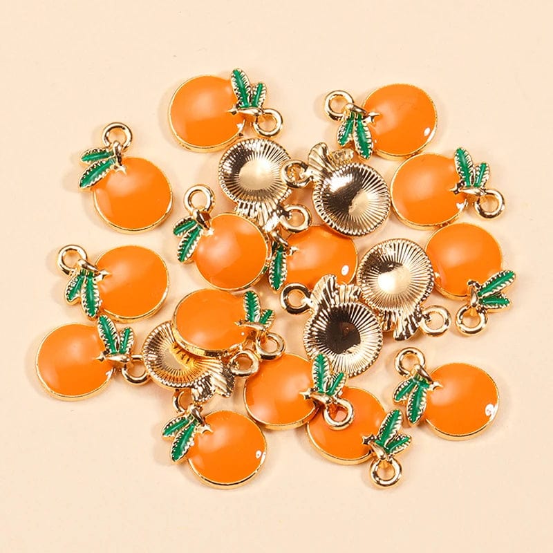 Eleganza Italiana 10Pcs Enamel Orange Charms for Earrings Pendants Necklaces Fruit Tangerine Charms Handmade DIY Jewelry Making Accessories Streetwear high fashion shein amazon temu target Walmart online