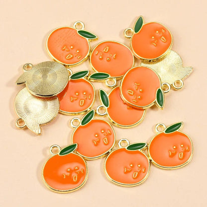 Eleganza Italiana 10Pcs Enamel Orange Charms for Earrings Pendants Necklaces Fruit Tangerine Charms Handmade DIY Jewelry Making Accessories Streetwear high fashion shein amazon temu target Walmart online