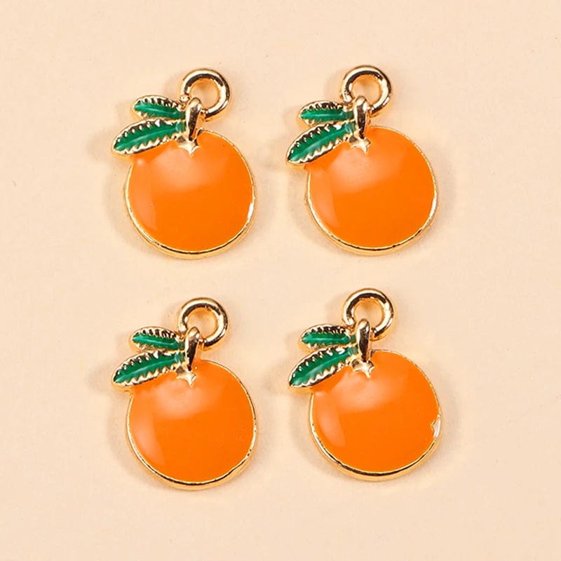 Eleganza Italiana 10Pcs Enamel Orange Charms for Earrings Pendants Necklaces Fruit Tangerine Charms Handmade DIY Jewelry Making Accessories Streetwear high fashion shein amazon temu target Walmart online