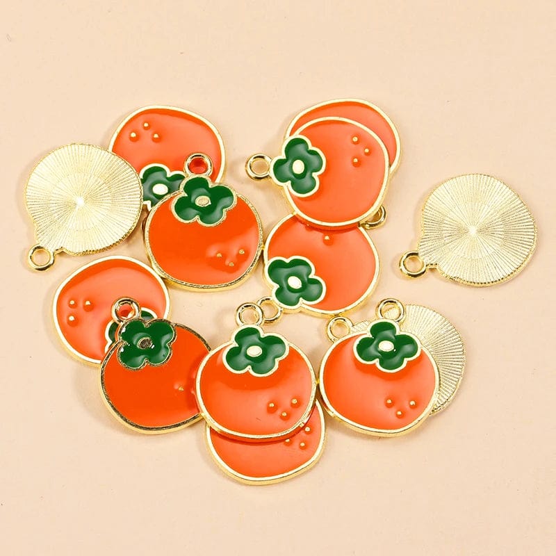 Eleganza Italiana 10Pcs Enamel Orange Charms for Earrings Pendants Necklaces Fruit Tangerine Charms Handmade DIY Jewelry Making Accessories Streetwear high fashion shein amazon temu target Walmart online