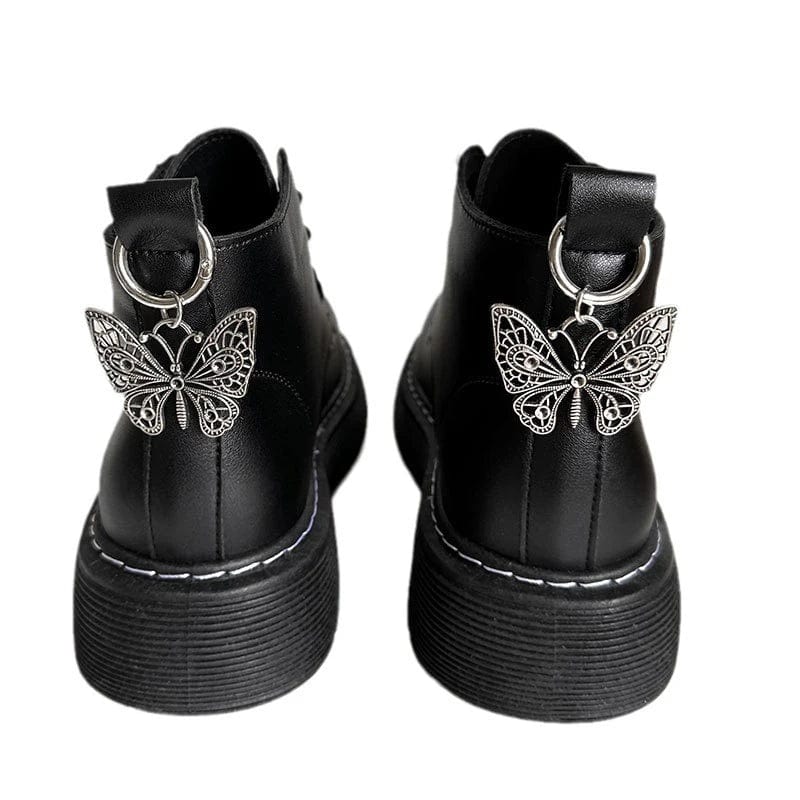 Eleganza Italiana 1PCS Personalized Punk Skull Spider Butterfly Pendant Shoe Buckle Dark Wind Spicy Girl Trendy Men Martin Boots Shoes Accessories Streetwear high fashion shein amazon temu target Walmart online