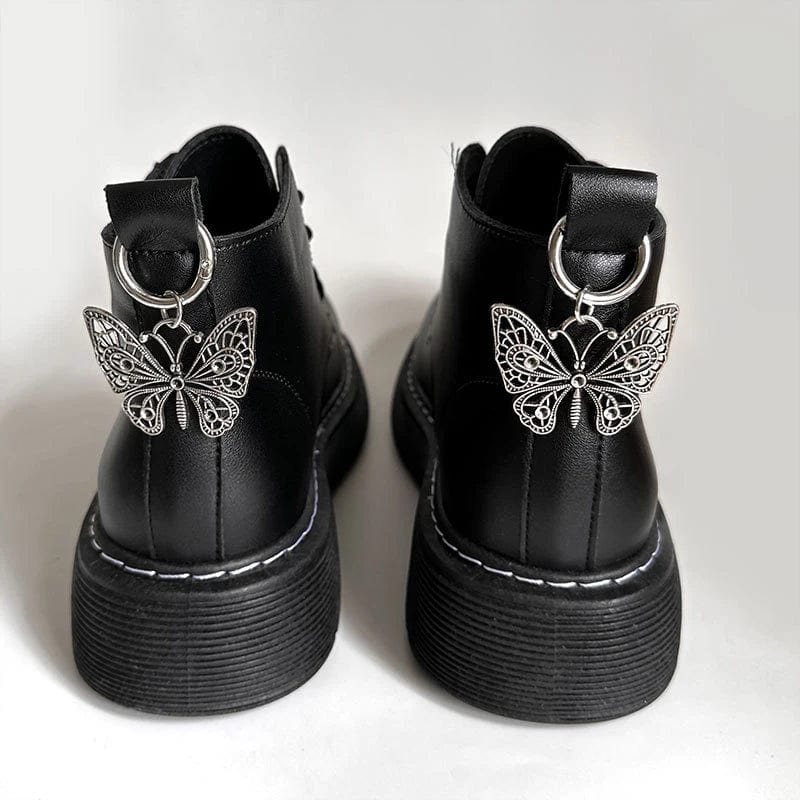 Eleganza Italiana 1PCS Personalized Punk Skull Spider Butterfly Pendant Shoe Buckle Dark Wind Spicy Girl Trendy Men Martin Boots Shoes Accessories Streetwear high fashion shein amazon temu target Walmart online