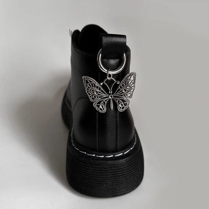 Eleganza Italiana 1PCS Personalized Punk Skull Spider Butterfly Pendant Shoe Buckle Dark Wind Spicy Girl Trendy Men Martin Boots Shoes Accessories Streetwear high fashion shein amazon temu target Walmart online