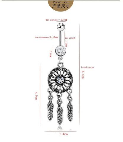 Eleganza Italiana 2020 New Inport Surgical Steel  Dream Catcher Belly Button Rings Navel Piercing Pircing Ombligo Nombril Women Summer Jewelry Streetwear high fashion shein amazon temu target Walmart online