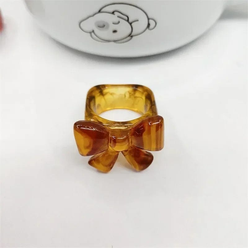 Eleganza Italiana 2021 New Transparent Resin Acrylic Colourful Geometric Square Round Rings Set for Women Fashion Jewelry Y2K Ring 90s Party Gift Streetwear high fashion shein amazon temu target Walmart online