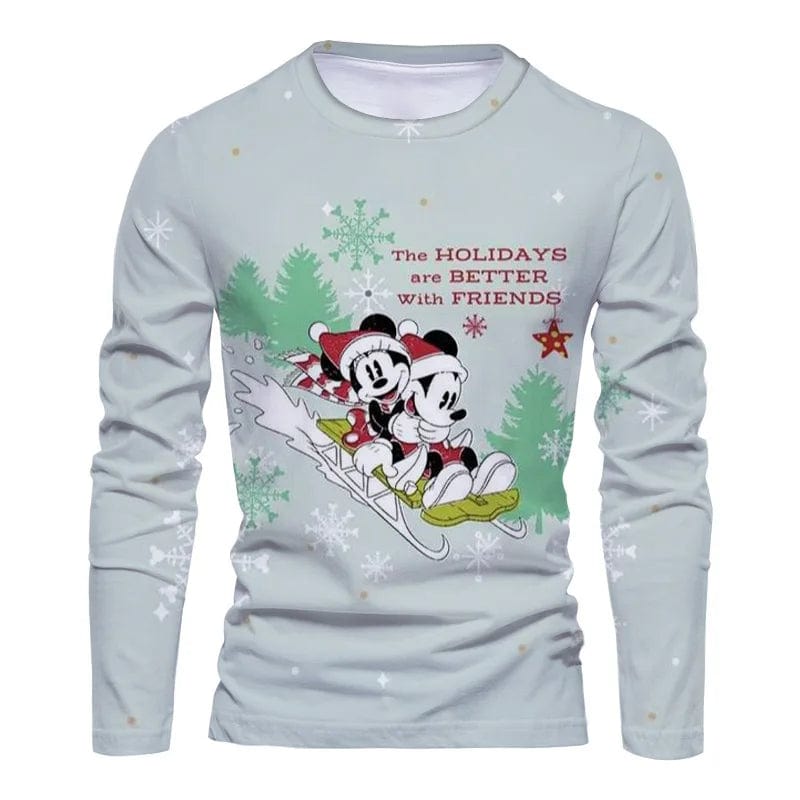 Eleganza Italiana 2022 Fall Christmas New Disney Brand Stitch and Mickey Anime Fashion Casual Trend Men&