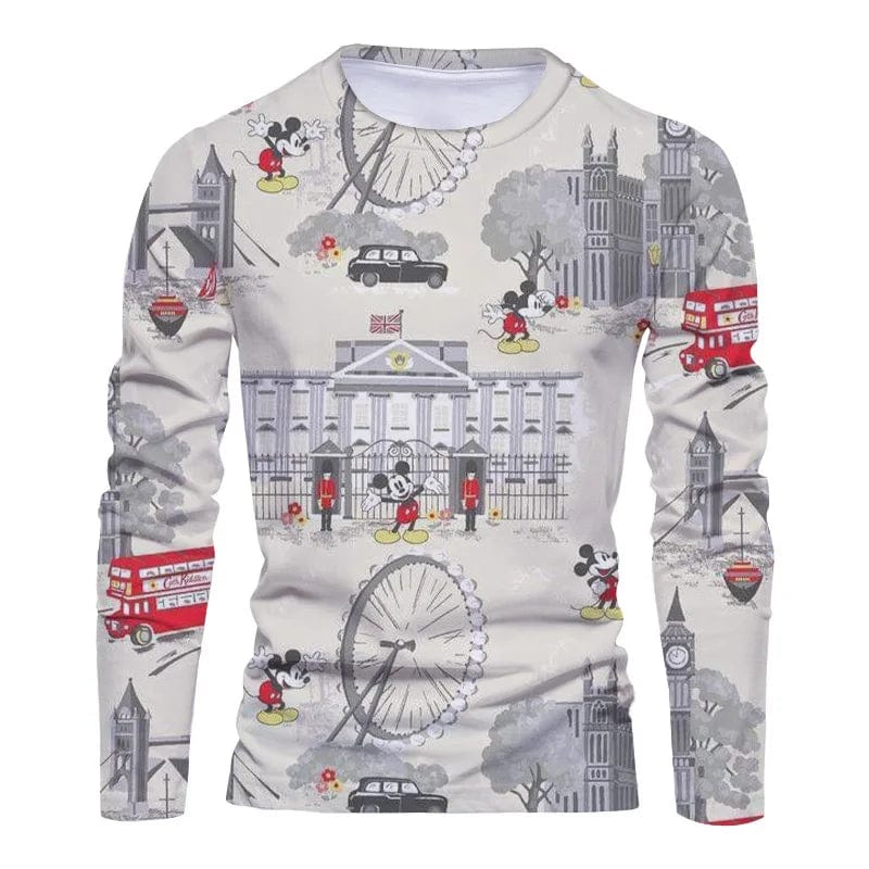 Eleganza Italiana 2022 Fall New Streetwear Disney Brand Stitch and Mickey Anime Fashion Casual Trend Men&