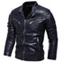 Eleganza Italiana 2022 Winter Black Leather Jacket Men Fur Lined Warm Motorcycle Jacket Slim Street Fashion BLack Biker Coat Pleated Design Zipper Streetwear high fashion shein amazon temu target Walmart online