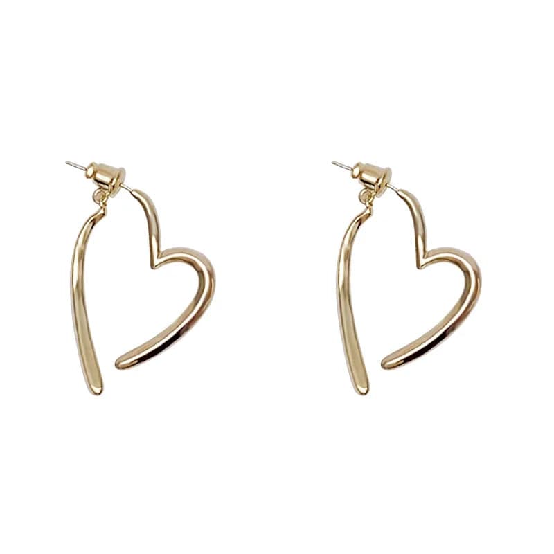 Eleganza Italiana 2023 Metal Love Earrings Goth Retro Aesthetic Exaggerated Metal Hollow Heart Drop  Earring For Punk girl Y2K Jewelry Accessories Streetwear high fashion shein amazon temu target Walmart online