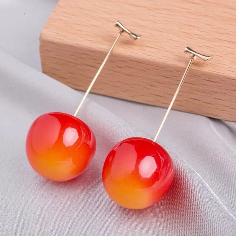 Eleganza Italiana 2023 New Japan Korean Cherry Fruit Shaped Drop Earrings for Women Sweet Girls Cute Brincos Line Pendientes Jewelry Gifts Streetwear high fashion shein amazon temu target Walmart online