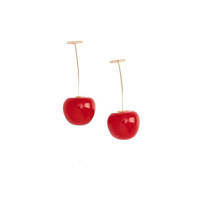 Eleganza Italiana 2023 New Japan Korean Cherry Fruit Shaped Drop Earrings for Women Sweet Girls Cute Brincos Line Pendientes Jewelry Gifts Streetwear high fashion shein amazon temu target Walmart online