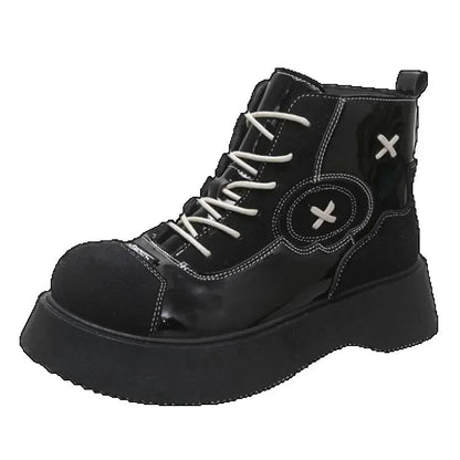 Eleganza Italiana 2024 Gothic Cross Spider Decoration Punk Hotgirl Shoes Holy Light Knight Dark Style Y2K Women&