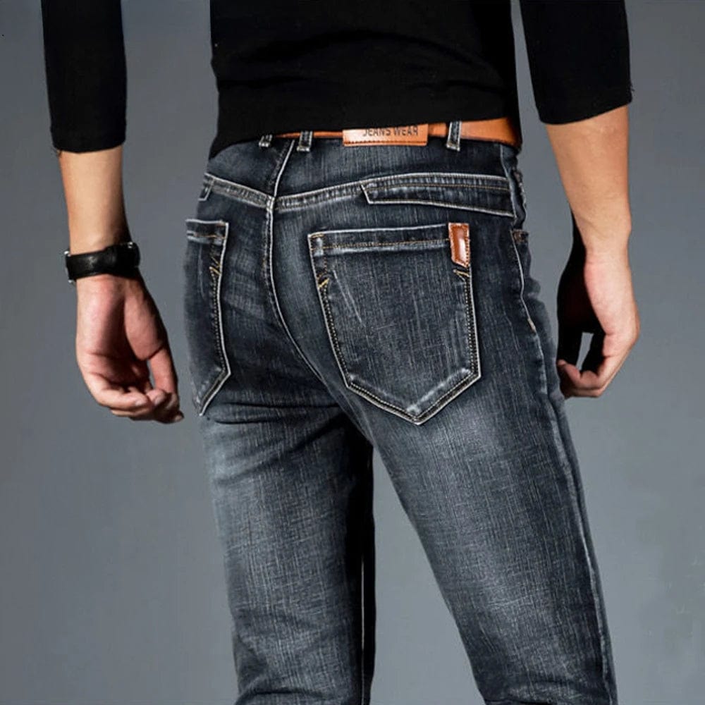 Eleganza Italiana 2024 Spring Autum Fall Stretch Men Jeans Business Straight Slim Jeans Men Casual Classic Denim Pants cargo Male y2k streetwear Streetwear high fashion shein amazon temu target Walmart online