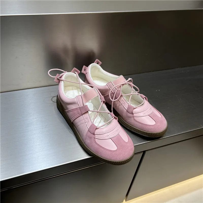 Eleganza Italiana 2024 Women Spring Summer New Soft Leather Korea Y2k Designer Casual Ballet Sports Athletic Training Flat Sneakers Female Shoes Streetwear high fashion shein amazon temu target Walmart online