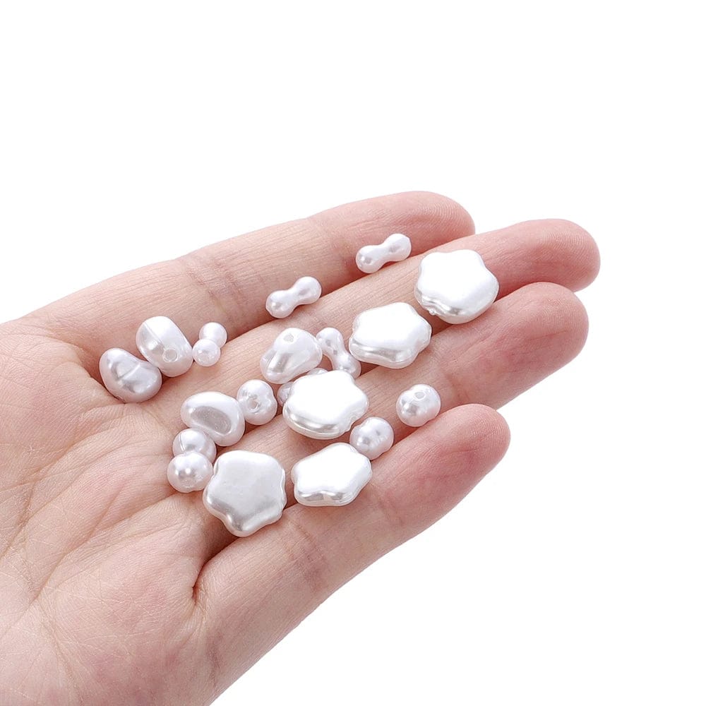 Eleganza Italiana 20Pcs Irregular ABS Imitation Pearls Beads White Loose Beads for Jewelry Making DIY Necklace Earrings Hairclip Bracelet Necklace Streetwear high fashion shein amazon temu target Walmart online