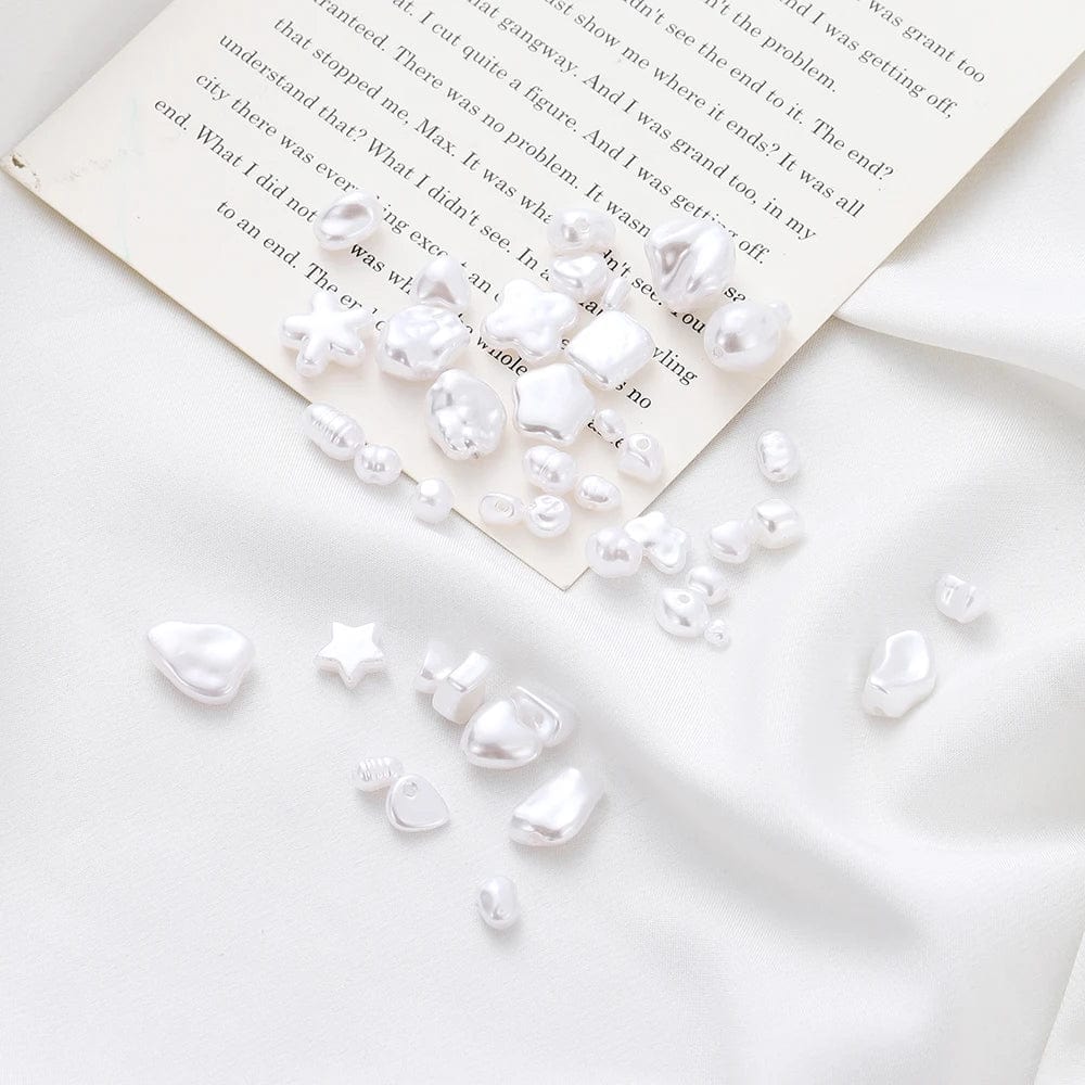 Eleganza Italiana 20Pcs Irregular ABS Imitation Pearls Beads White Loose Beads for Jewelry Making DIY Necklace Earrings Hairclip Bracelet Necklace Streetwear high fashion shein amazon temu target Walmart online