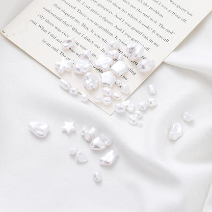 Eleganza Italiana 20Pcs Irregular ABS Imitation Pearls Beads White Loose Beads for Jewelry Making DIY Necklace Earrings Hairclip Bracelet Necklace Streetwear high fashion shein amazon temu target Walmart online