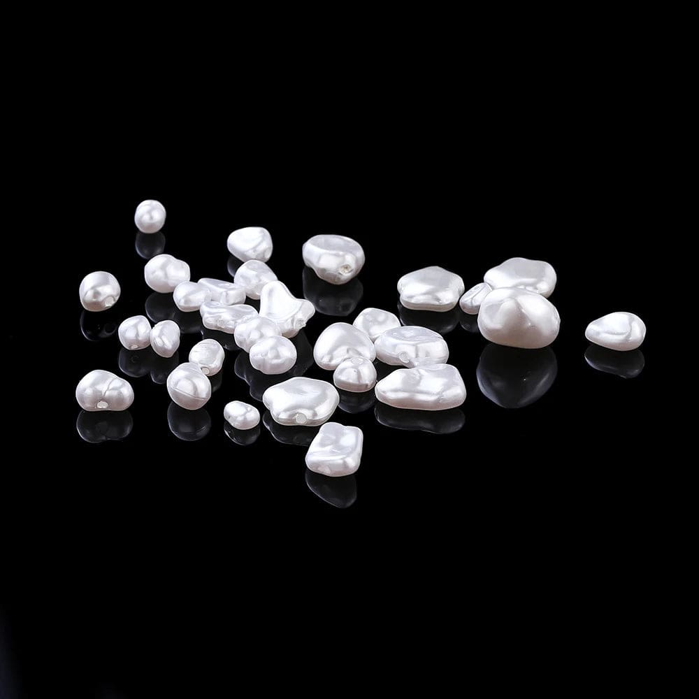 Eleganza Italiana 20Pcs Irregular ABS Imitation Pearls Beads White Loose Beads for Jewelry Making DIY Necklace Earrings Hairclip Bracelet Necklace Streetwear high fashion shein amazon temu target Walmart online