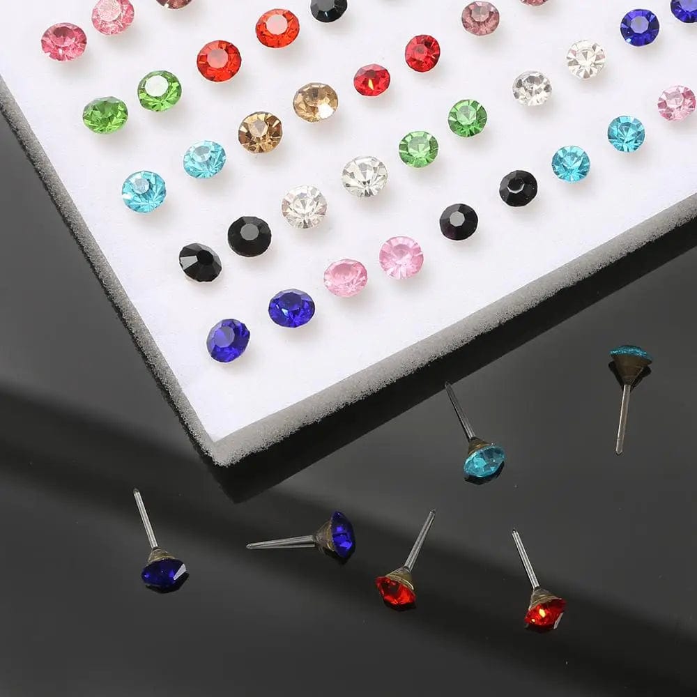 Eleganza Italiana 36/100Pairs Women Girl Acrylic Star Love Heart Plastic Stud Earrings Set Child Fruit Flower Geometric Crystal Rhinestone Earring Streetwear high fashion shein amazon temu target Walmart online