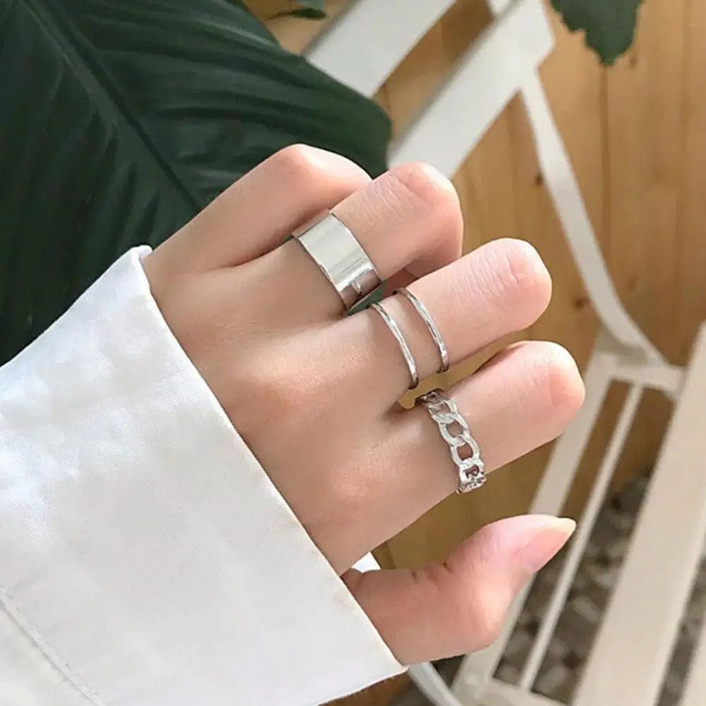 Eleganza Italiana 3PCS Hip Hop Cross Ring On Finger Chain Women Rings Opening Aesthetic Jewelry Korean Style Finger Rings Birthday Gifts Streetwear high fashion shein amazon temu target Walmart online